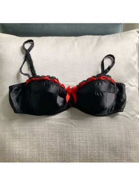 Agent Provocateur Black and Red Satin Balconette Bra - Women Intimates